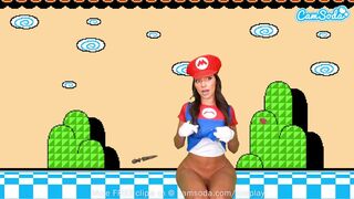 Sisi Rose óriási fenekű cosplayje super mario makerben buxa squirt órással