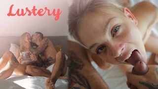 Világos Szőke amatőr szépség bűbájos pippantása pov-ben