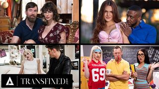 Transznemű csábítók forró válogatása – férfiak baszódnak nagyméretű cicis transzvesztita csajokkal