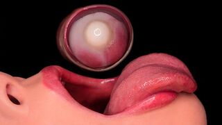 Közeli kép: bűbájos óvszeres szopás! levette az óvszert és kétszer is telelőtték a száját!