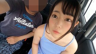 Méretes szemek és apró test! 147 cm-es osaka mini spiné orálozza és veri a péniszt vezetés közben